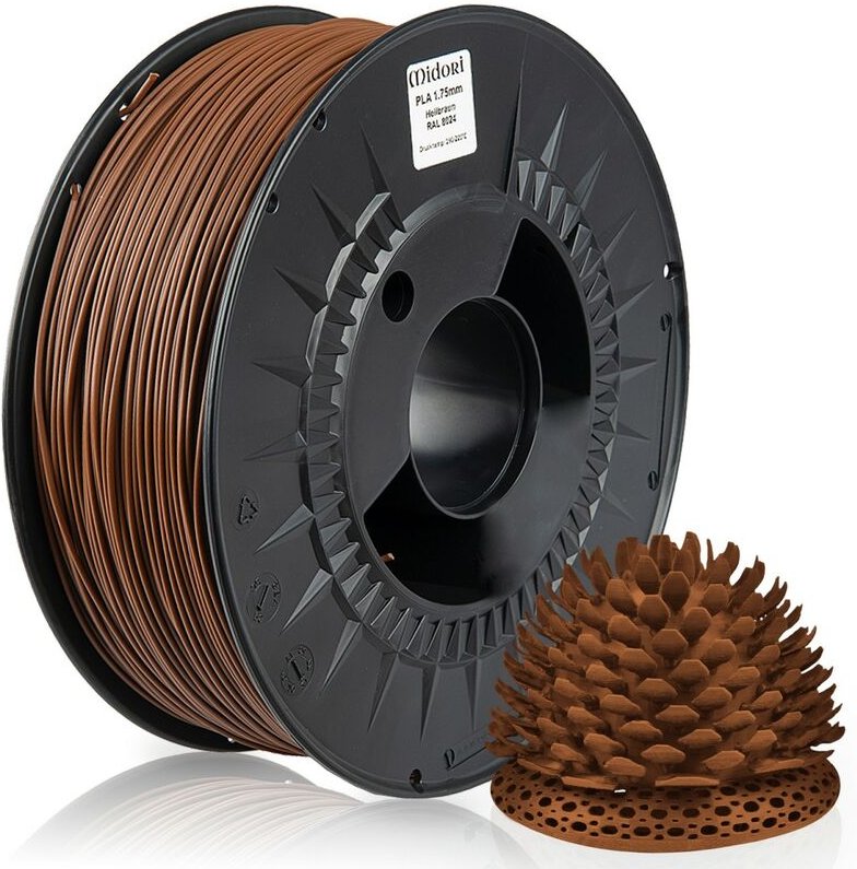 4 x Midori 3D Drucker 1,75mm pla Filament 1kg Spule Rolle Premium Hellbraun RAL8024