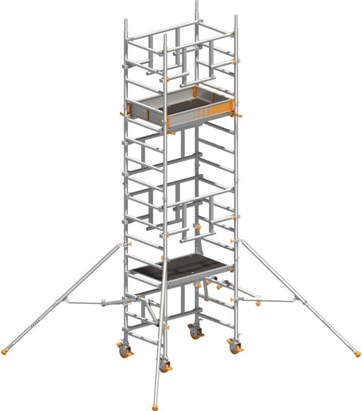 Layher Rollgerüst Solotower mit dem Sicherheitsaufbau P2 Safety Plus 5,15m AH
