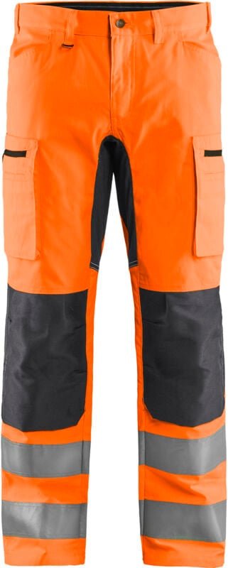 Hochsichtbarer dehnbarer Arbeitshose Handwerker 1585 – Neonorange / Anthrazitgrau 3XL – FR(56) – SE(C62) – Normen
