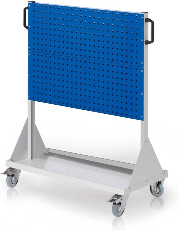 Kappes RasterMobil® mobiler Arbeitsplatzschrank Größe 3 1230x1000x500mm - 4x Lochplatte - enzianblau