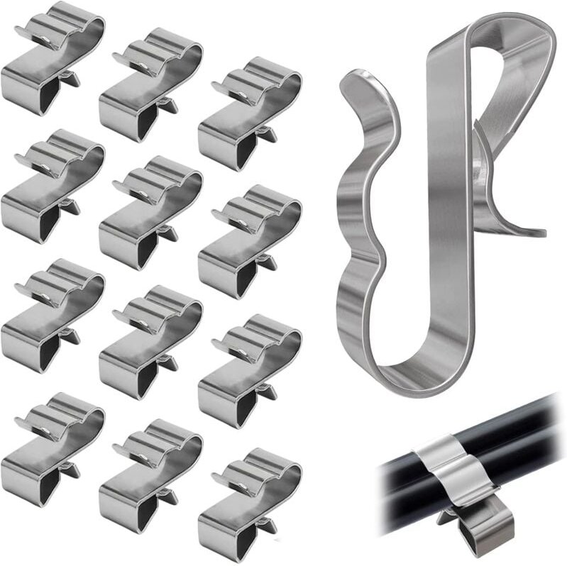 Sollbry - 60 Stück Elektrokabel-Befestigungsklemmen, Edelstahl, Stützklemmen, Kabelmanagement, Kabelmanagementsystem für