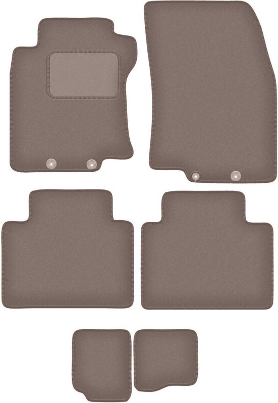Beige Veloursmatten für: Nissan X-Trail III T32 7-Sitzer (2014-2017)