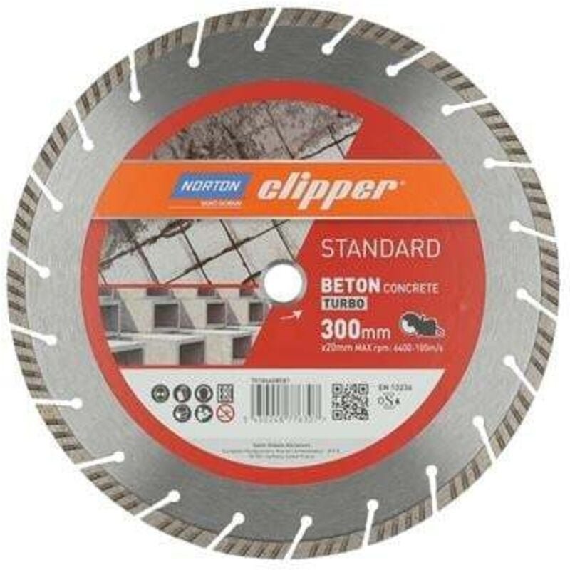 Diamanttrennscheibe D.300mm Seg.-H.10mm f.Winkelschleifer Seg.-B.3,7mm