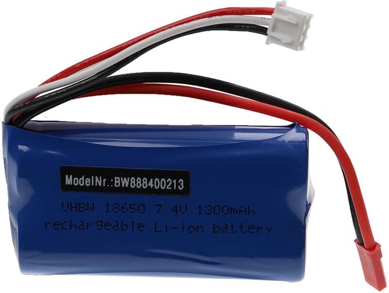 vhbw Akku kompatibel mit MJX F45 Modellbau (1300mAh, 7,4V, Li-Ion, 70 x 37 x 19 mm)