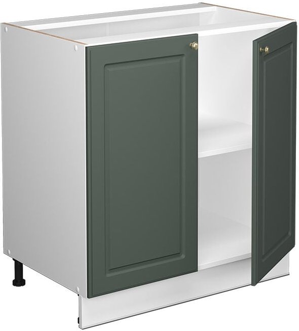 Vicco - Spülenunterschrank Fame-Line, Grün-Gold Landhaus, 80 cm mit Regal, ap Marmor