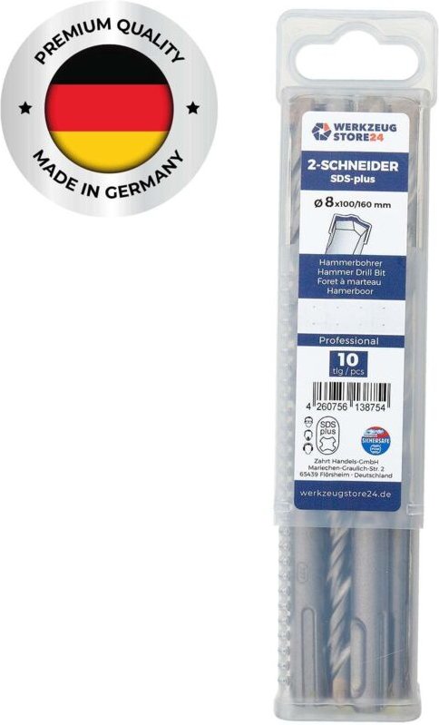 Ws24 - 10x SDS-Plus Hammerbohrer pro ø 8 x 160 / 100 mm 100421