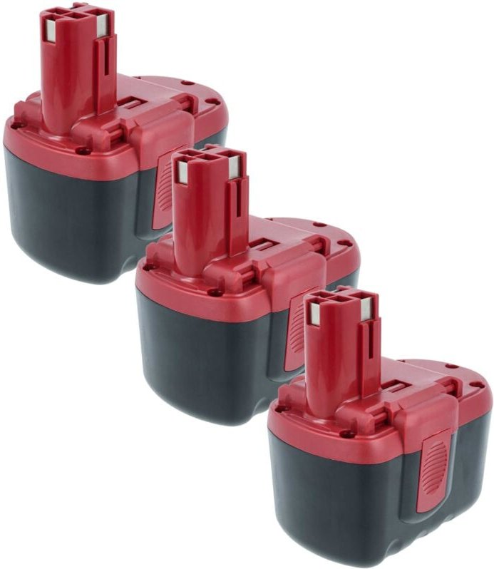 vhbw 3x Akku kompatibel mit Bosch 1645K-24, 1645B-24, 52324, 3924-24, 3960, 3452, 3924, 1660, 1660K-24 Werkzeug (2000 mA...