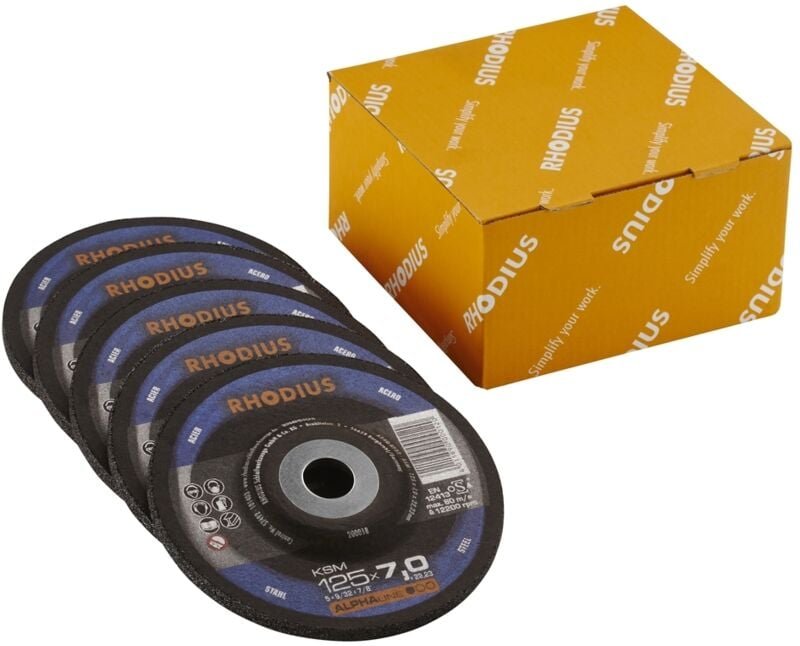 5er-Pack - Fächerscheiben - ALPHALINE - LSZF3-PACK - 125 x 22,23 mm - Korn 40 Rhodius