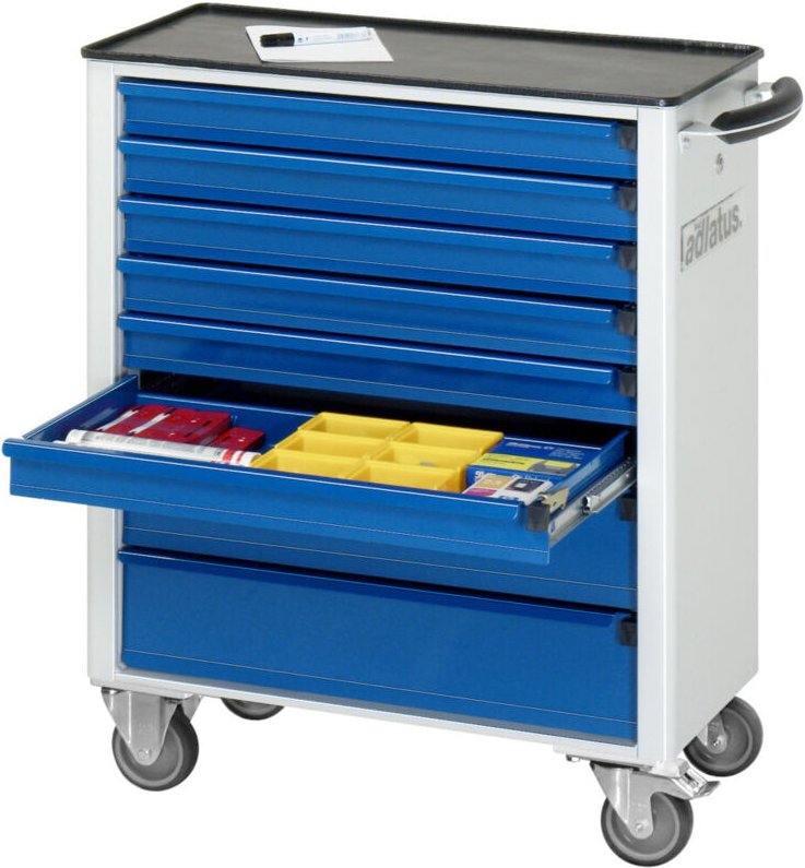 Werkzeugwagen mit 8 Schubladen Metall BxTxH 700x350x860mm - RAU