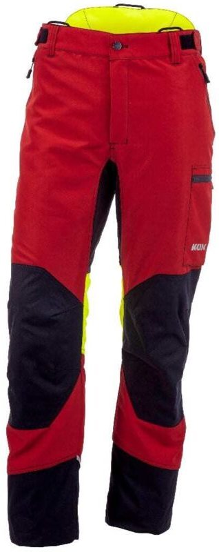 KOX Schnittschutzhose Duro 3.0 Rot/Gelb Größe 25 untersetzt