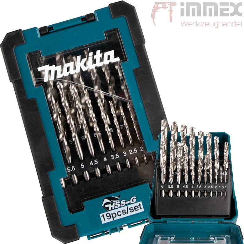 Thumbnail - 19-tlg. hss-g Bohrerset hss-g • Metall • 19 teilig • 1 - 10 mm - Makita