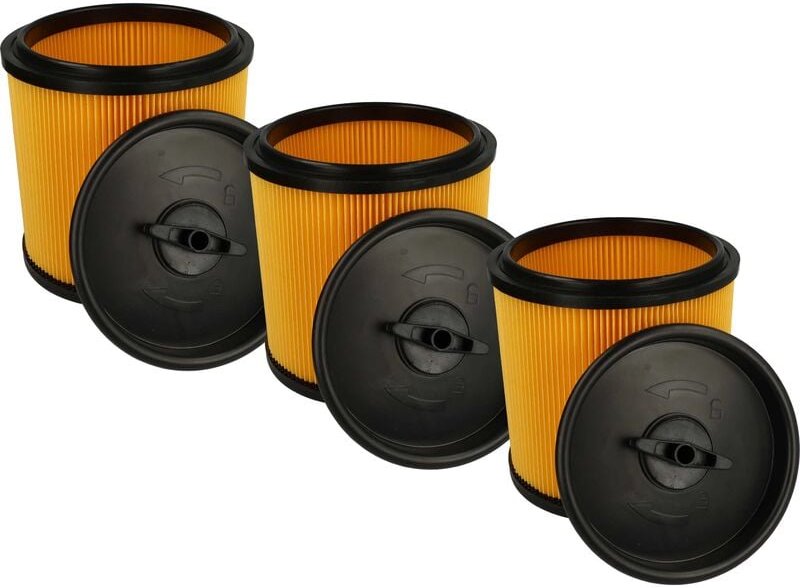 3x Faltenfilter kompatibel mit Parkside (Lidl) pnts 1300 C3, 1300 B2, 1300 A1 Staubsauger - Filter, Patronenfilter, schw...