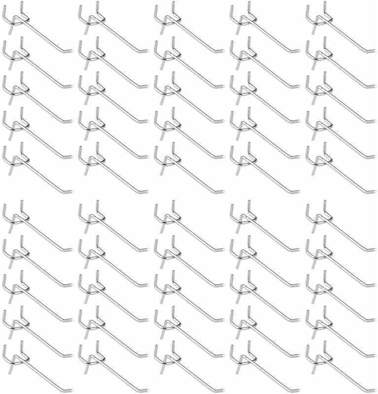 Odipie - 50 Stück Stecktafel-Haken, Wandregal-Haken für die Präsentation, Stecktafel, Garage, Geschäft, Werkzeuge, Aufbe...