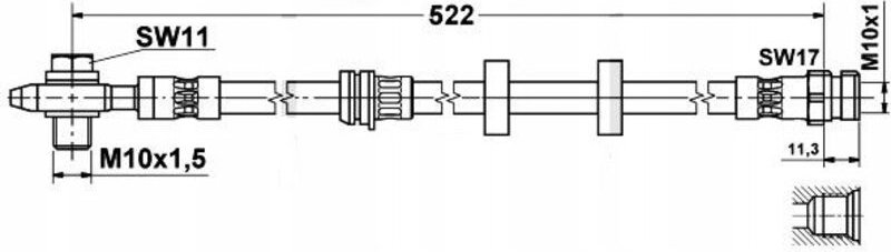 Flexibler Bremsschlauch Ibiza Fabia Roomster Polo - Vorderachse D0352