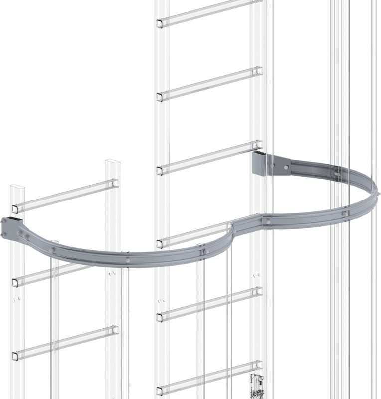 Rückenschutzbügel versetzte Ausführung Aluminium eloxiert - 061963 - Günzburger Steigtechnik