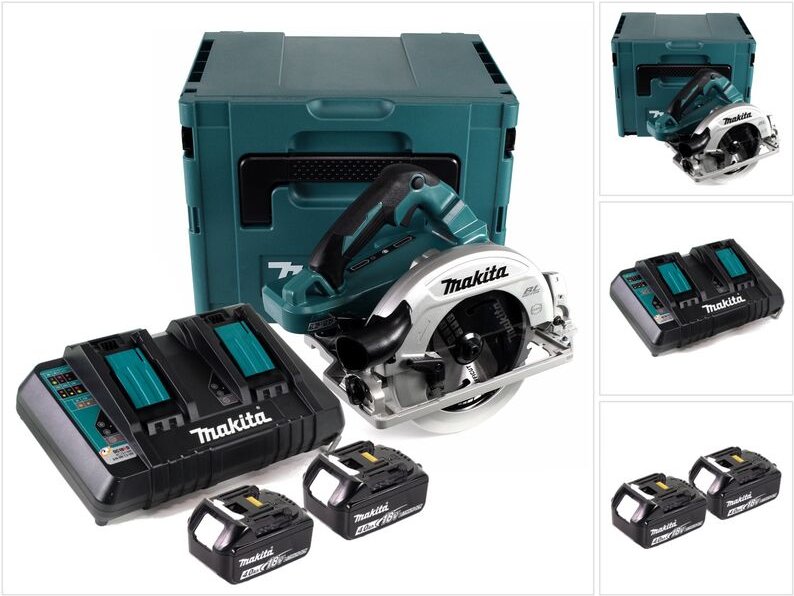 Thumbnail - Makita - dhs 782 PM2J Akku Handkreissäge 36V (2x18V) 190 mm Brushless im Makpac + 2x 4,0 Ah Akku + Doppelladegerät