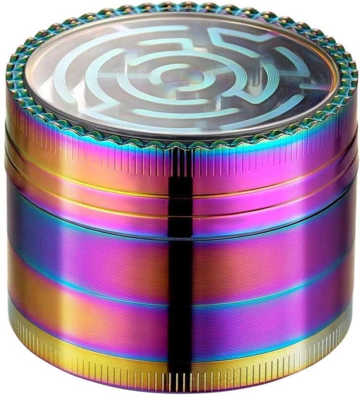 Linghhang - Original Metallmühle Labyrinthform 4-teiliger Kräutermühle - Durchmesser: 5,2cm