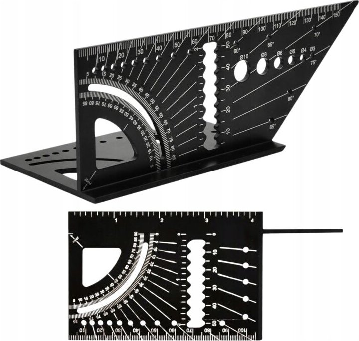 Thumbnail - 3D-Aluminium-Zimmerei-Quadrat-Universalschablone, japanisches Lineal