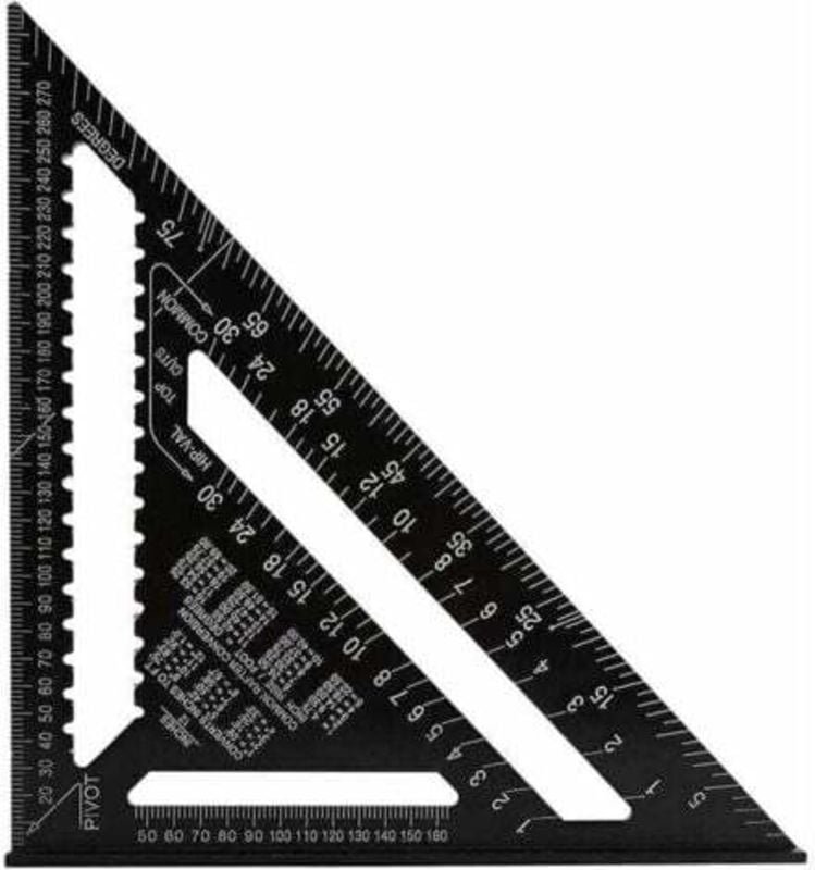 Mumu - Professionelles metrisches Dreiecksquadrat, 30 cm/300 mm hochpräzises Zimmermannsquadrat, Zimmermannswinkellineal...