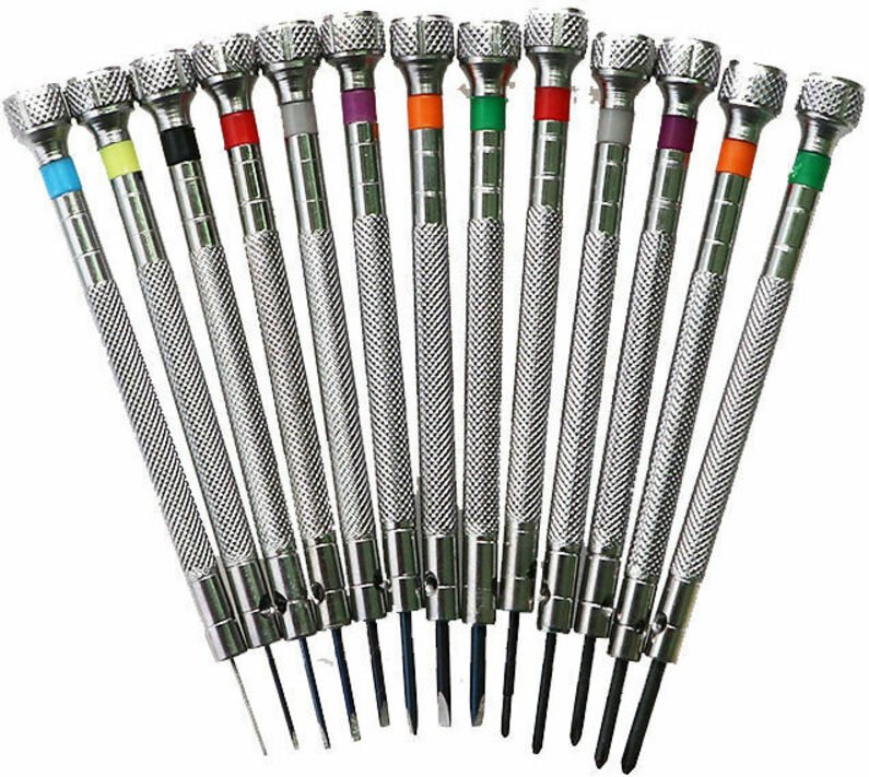 Linghhang - 13-teiliger Präzisionsschraubendreher, Uhrenwerkzeug in verschiedenen Größen für Uhrmacher, Uhrenreparatur-S...