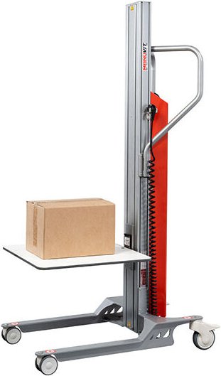 Matisère - Halbelektrischer Stapler mit Plattform 500 x 500 mm – Hubhöhe max. 900 mm – Tragfähigkeit 60 kg - 8091000027