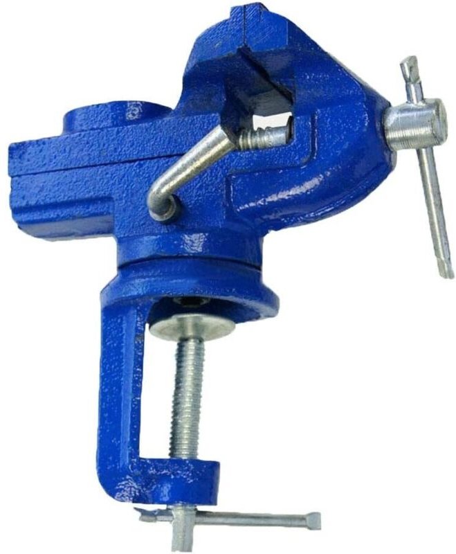 Tischschraubstock mit 60 mm Backen, Mini-Schraubstock mit 360-Grad-Schwenkbasis und Amboss