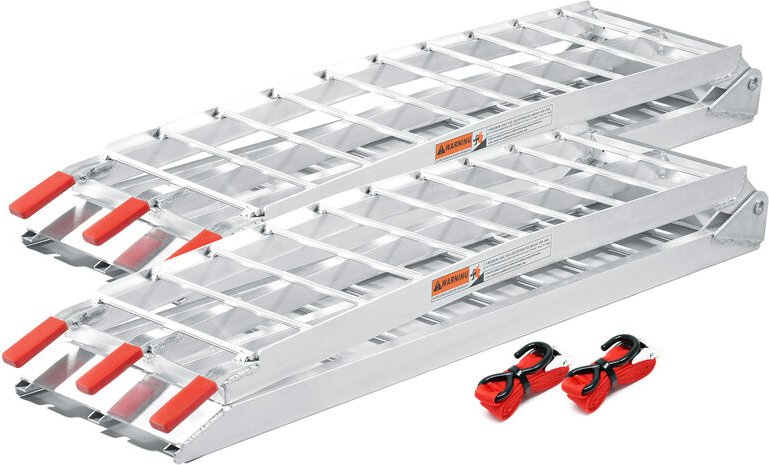 Wiltec - 2x Auffahrrampe 226 cm 680 kg für Quad atv Motorrad, Aluminium Auffahrschiene faltbar, Verladerampe rutschsiche...