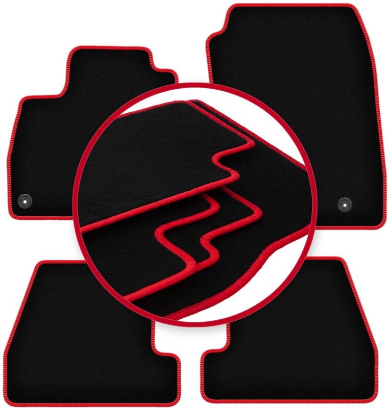 CARLUX-RED Autofußmatten für: Ford Focus MK3 FL Limousine, Kombi, Fließheck (2017-2020)