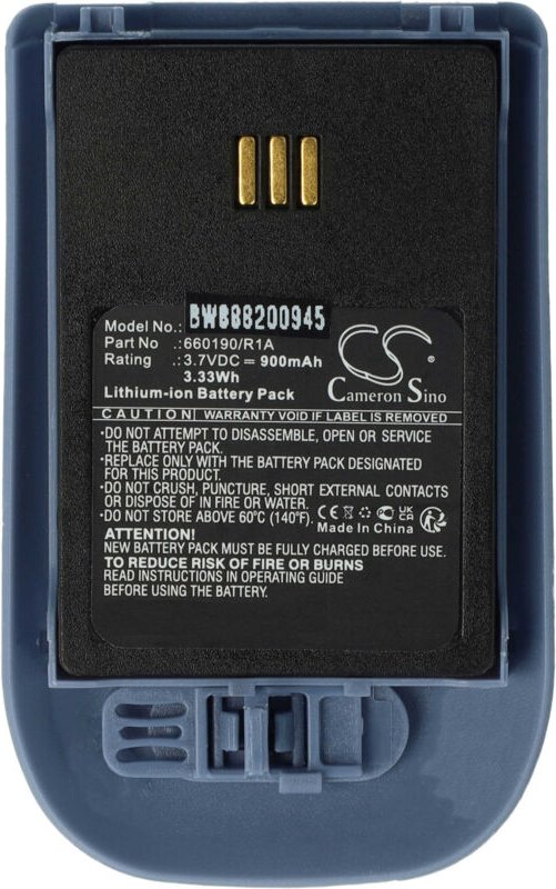 Vhbw - Akku kompatibel mit Innovaphone IP62, IP63 schnurlos Festnetz Telefon (900 mAh, 3,7 v, Li-Ion) Blau Grau