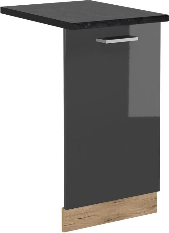 Vicco - Geschirrspülblende R-Line, Anthrazit Hochglanz, 45 cm , ap Anthrazit