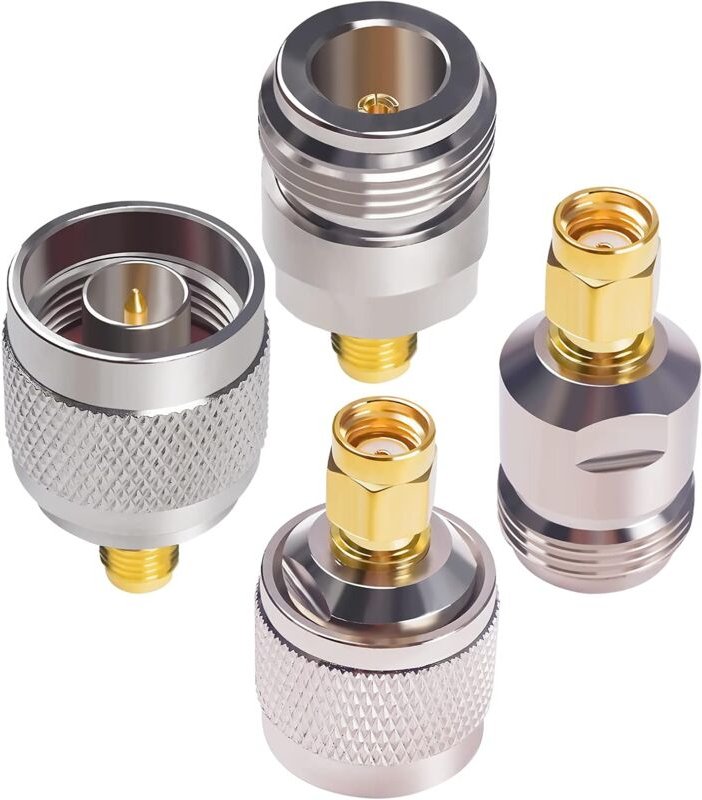 Dolaso - N-auf-RP-SMA-Stecker-Set, SMA-Stecker-Buchse auf N-Typ-Stecker-Buchse mit umgekehrter Polarität, Koaxial-Adapte...