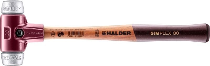 SIMPLEX-Schonhammer, Weichmetall mit Tempergussgehäuse und hochwertigem Holzstiel D=30 mm 3009.030