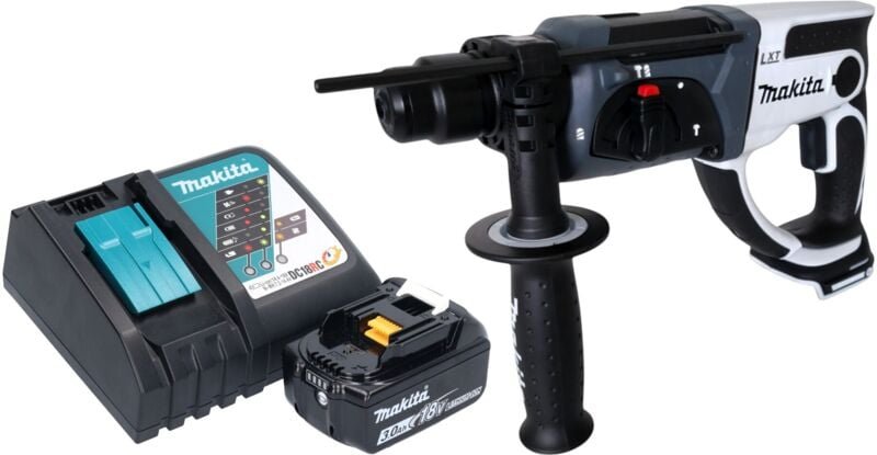Dhr 202 RF1W Akku Bohrhammer 18 v 20 mm 2,0 j weiß + 1x Akku 3,0 Ah + Ladegerät - Makita