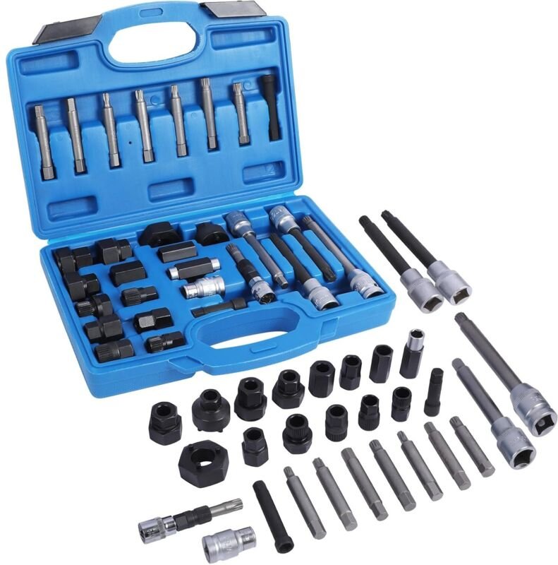 Lichtmaschinen-Riemenscheiben-Ausbausatz, 29-teiliges Werkzeug zum Ausbau der Lichtmaschinen-Riemenscheibe, kompatibel m...