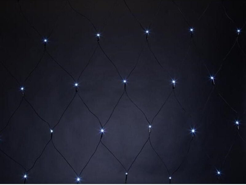 Vellight - spika led - 2 x 2 m - 144 LEDs - Weiß - schwarzes Kabel - 36 v