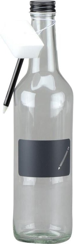 Siena Home - Gradhalsflasche 'Cucinare' 500 ml mit Stift & Schwamm