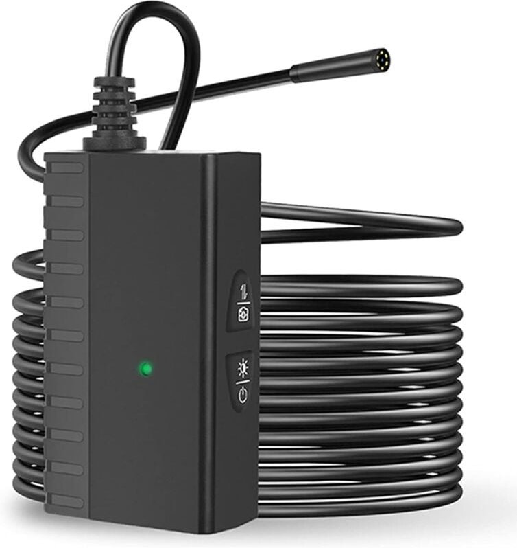8-mm-Endoskop-Inspektionskamera, 6 einstellbare LEDs, 1200-mAh-Lithiumbatterie, 1944P HD-Digital-Endoskop, wasserdichte ...