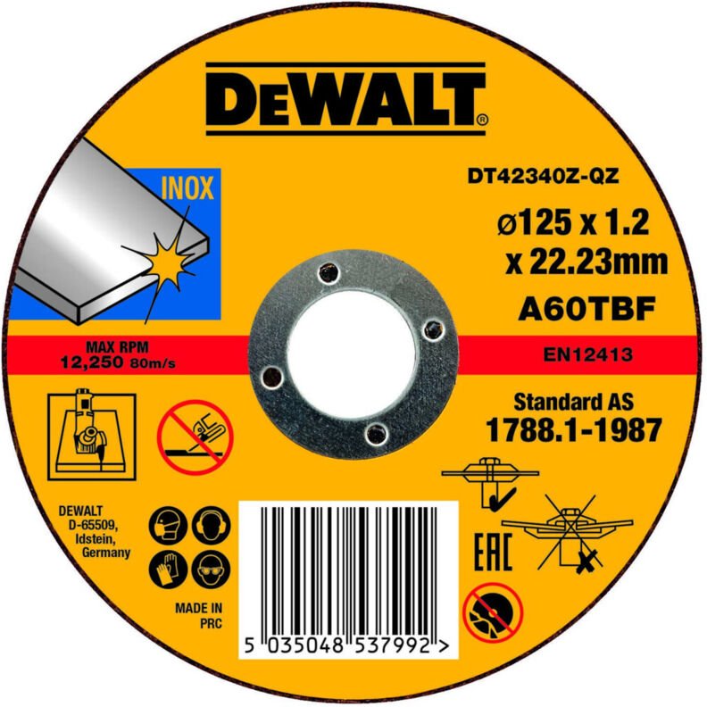 Trennscheibe Edelstahl flach 125x1.2 mm DT42340Z-QZ - Dewalt