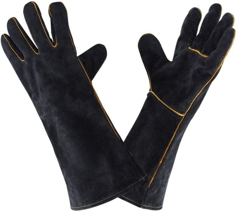 Thumbnail - 932 ḞF Schweißhandschuhe aus Leder, Hochtemperatur-Schweißhandschuhe für die Küche, für die Arbeit, Grillen, Ofen, Garte...