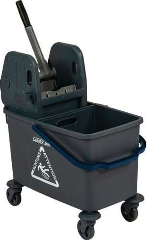 Reinigungswagen Eimer 1 x 35 l mit Trennwand, Presse Kunststoff