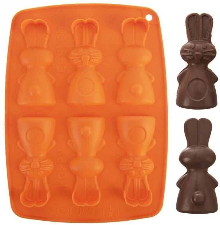 Silicone mold for 6 rabbit shaped sweets