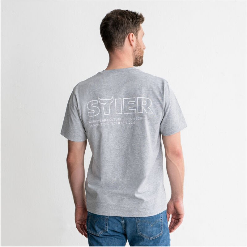 Heavy Tee Logo Capsule organic cotton l Grey Melange - Stier