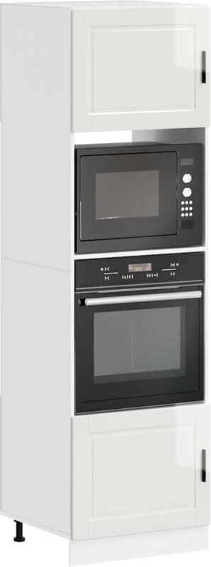 Vidaxl - Herdumbauschränke 2 Stk. Porto Hochglanz-Weiß Holzwerkstoff