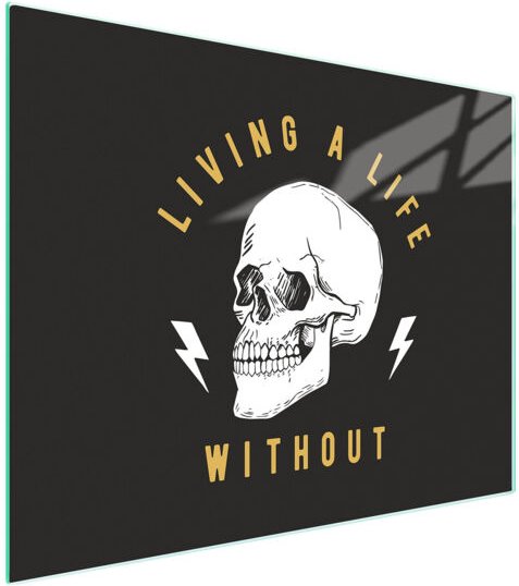 Glasschneidebrett 52x40 Totenkopf