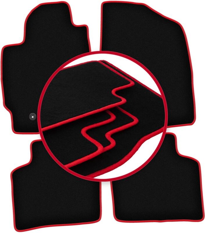 CARLUX-RED Autofußmatten für: Toyota Prius II Fließheck (2003-2010)