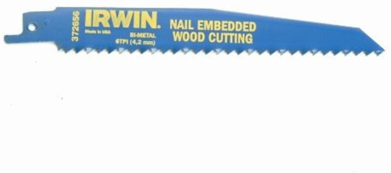 Irwin brzeszczot do piły szablastej 150mm 6 z/cal /drewno z gwoździami (2szt)