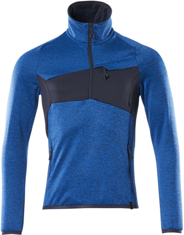 Mascot ACCELERATE Fleecepullover mit kurzem Reißverschluss, moderne Passform 18003 Gr. 5XL azurblau/schwarzblau