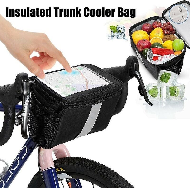 Isolierte Kühltasche für Fahrradlenker, Radfahren, mtb, Mountainbike, Rennrad, Vorderkorb, Gepäckträgertasche
