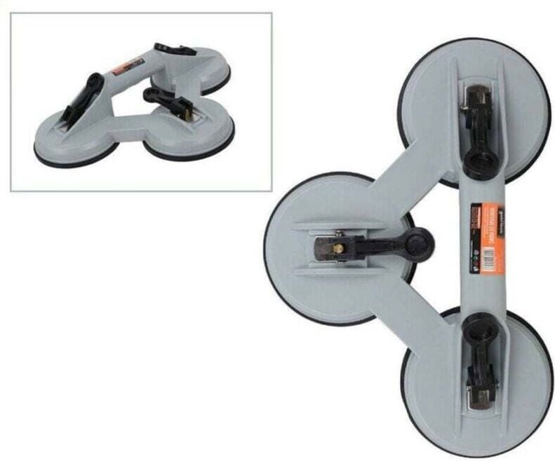 Dreifach-Saugnapfgriff zum Anheben von Glasspiegelplatten, Tragkraft 140 kg, Verriegelung - - Ymyny