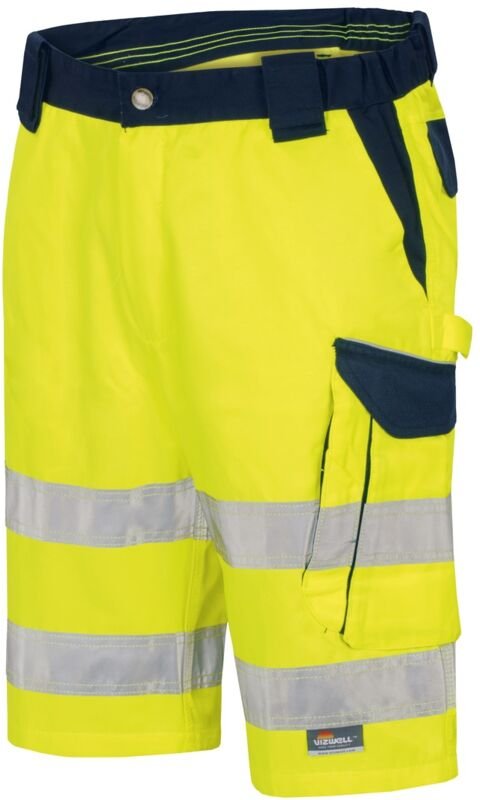 Herren Warnschutz-Kontrast-Short VWTC114 Gr. 64 gelb/marine - Vizwell